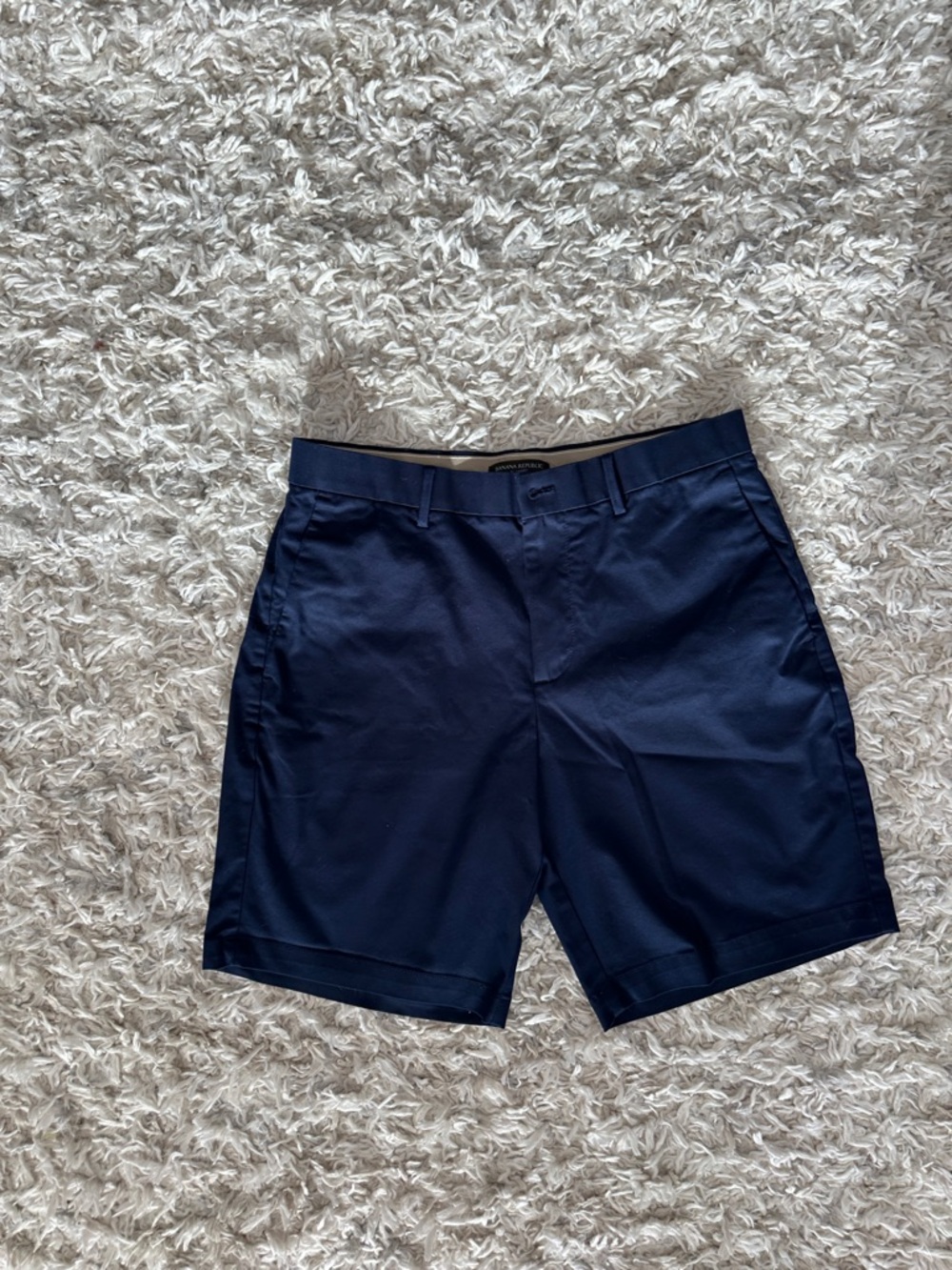 Banana Republic Men's Navy Flat-Front Chino Shorts